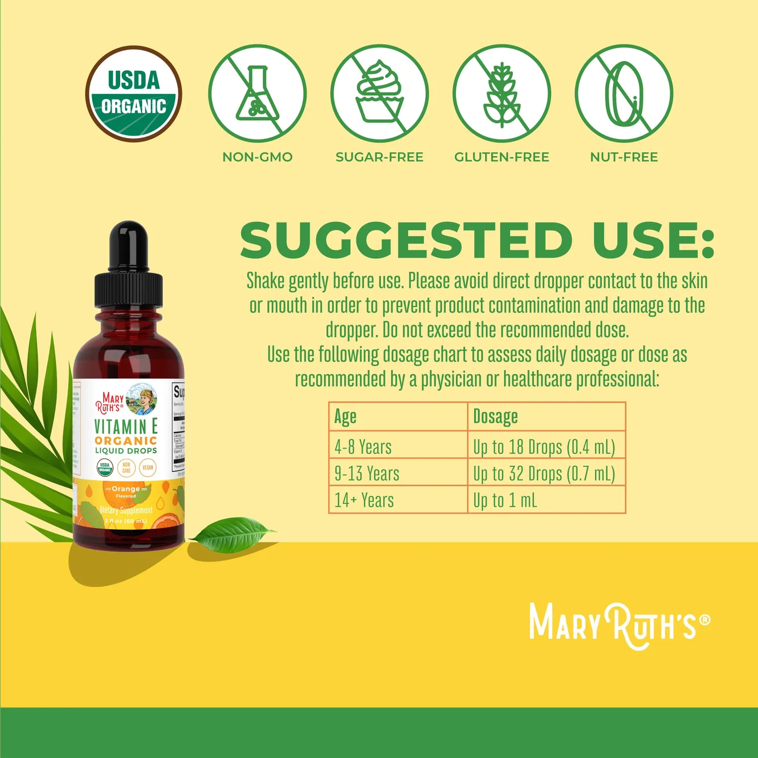MaryRuth's Vitamin E dråper økologisk 60 doser
