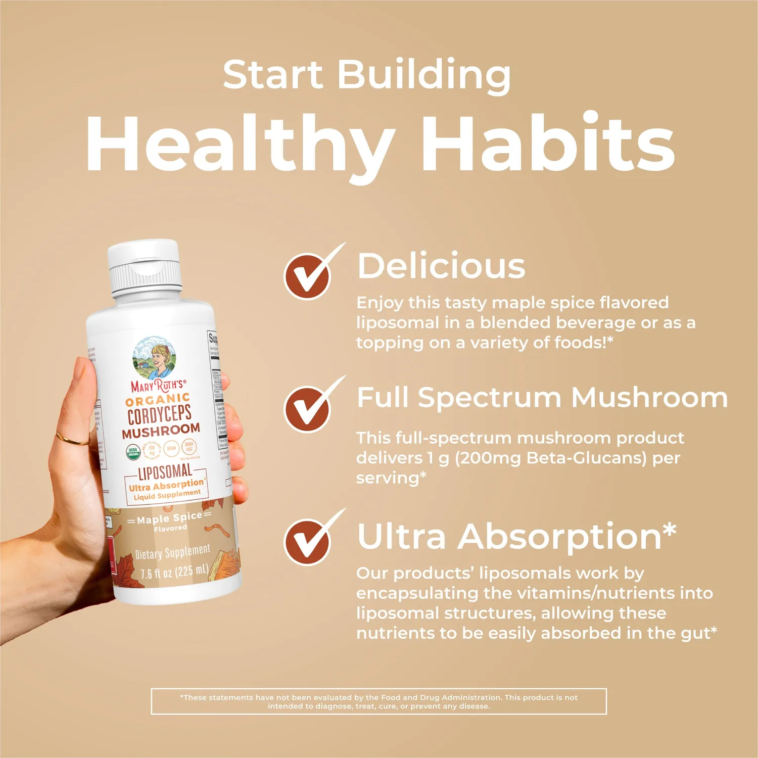 MaryRuth's Organic Cordyceps Mushroom liposomal lønnesmak