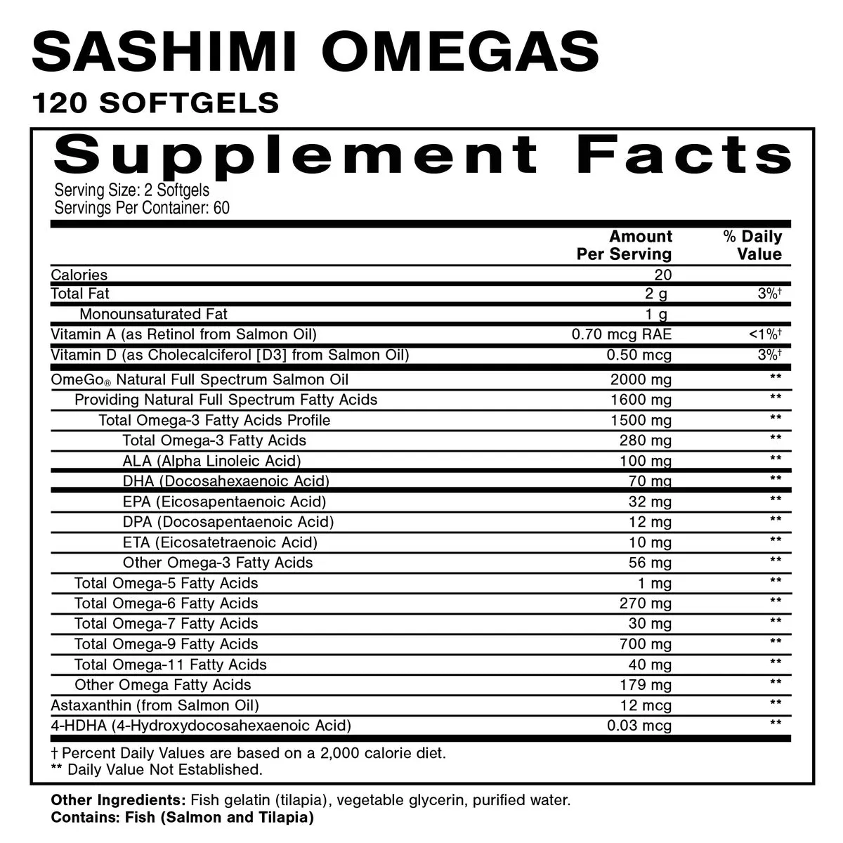 Quicksilver Scientific Sashimi Omegas omegakapsler 120 stk fullspektret