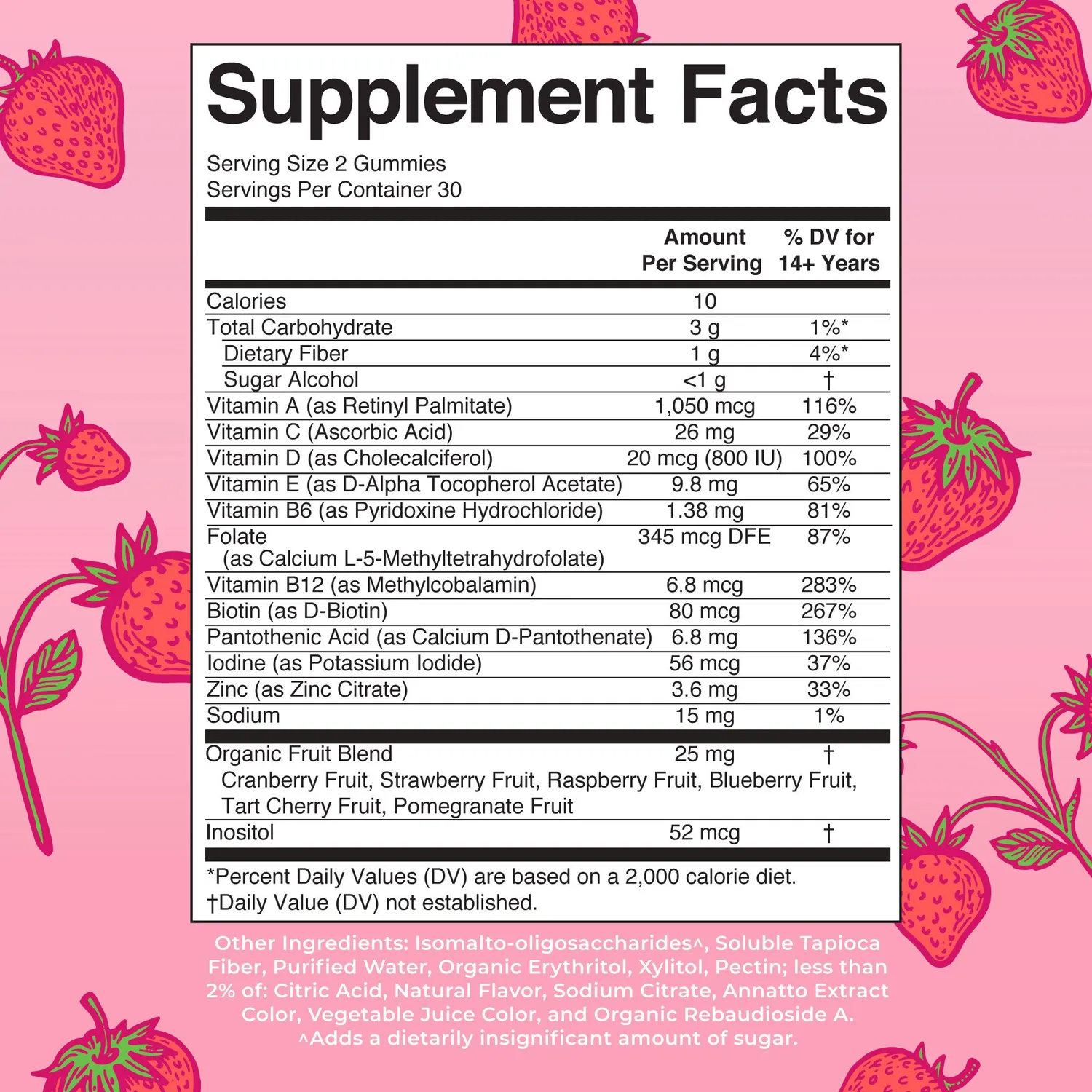 MaryRuth's Women's Multivitamin vingummi jordbær 30 doser vegansk