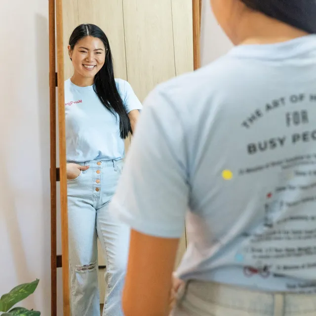 MaryRuth's Art of Health t-skjorte blå økologisk bomull S-XL