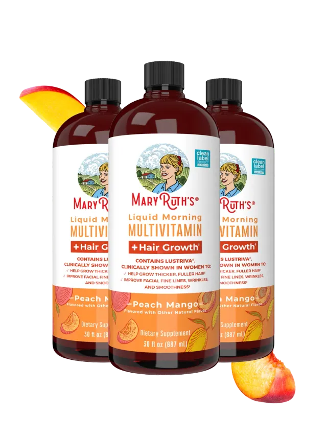 MaryRuth's Morning Multivitamin Hair Growth flytende 3-pakning