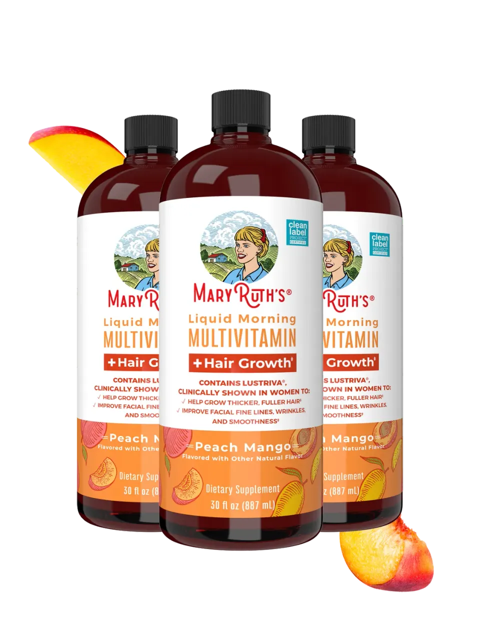 MaryRuth's Morning Multivitamin Hair Growth flytende 3-pakning
