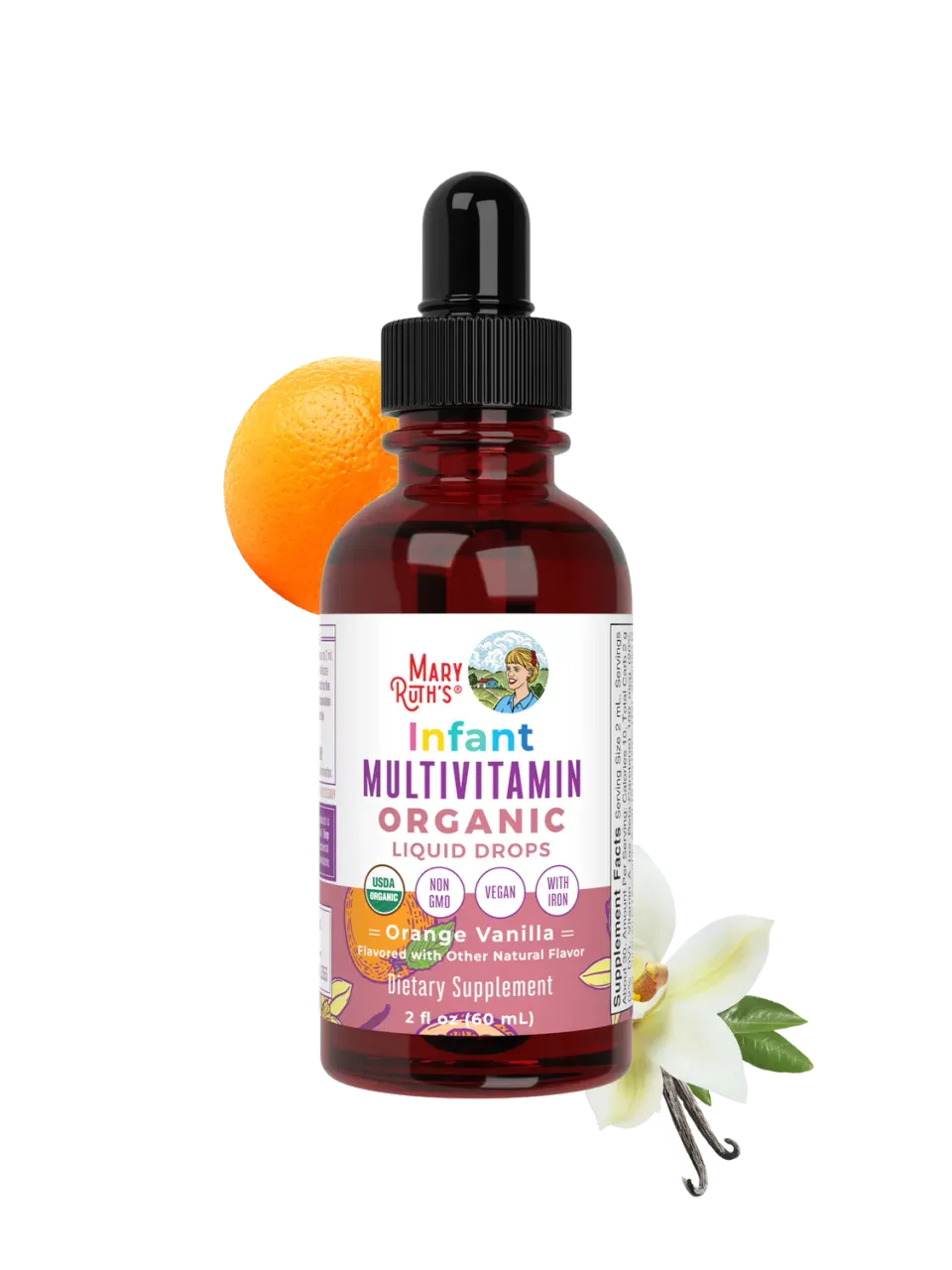 MaryRuth's Infant Multivitamin Iron dråper appelsin-vanilje