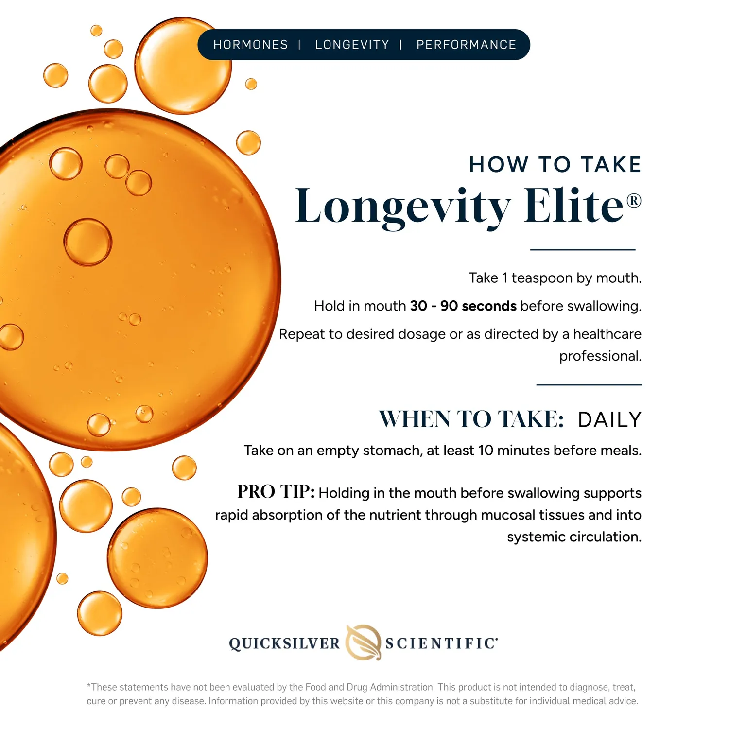Quicksilver Scientific Longevity Elite tonic 100 ml adaptogen