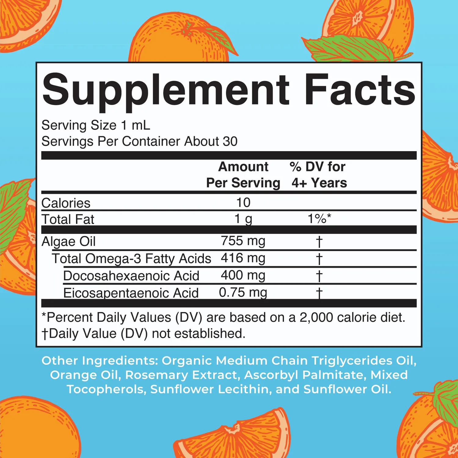 MaryRuth's Omega-3 dråper vegansk appelsin 30 doser