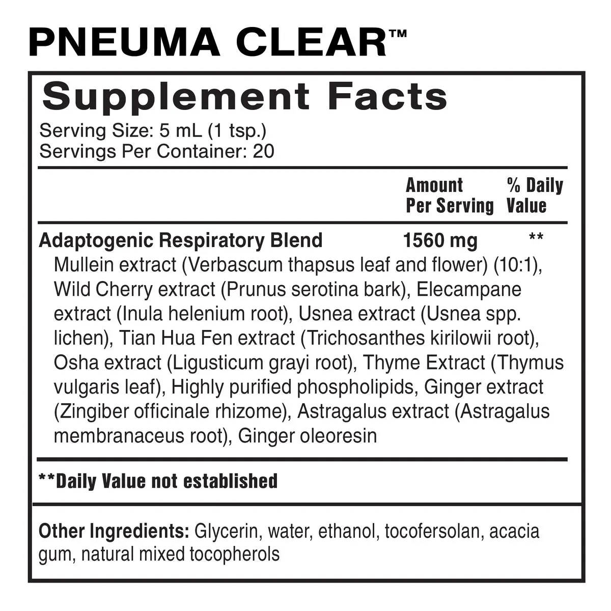 Quicksilver Scientific Pneuma Clear dråper 100 ml urte