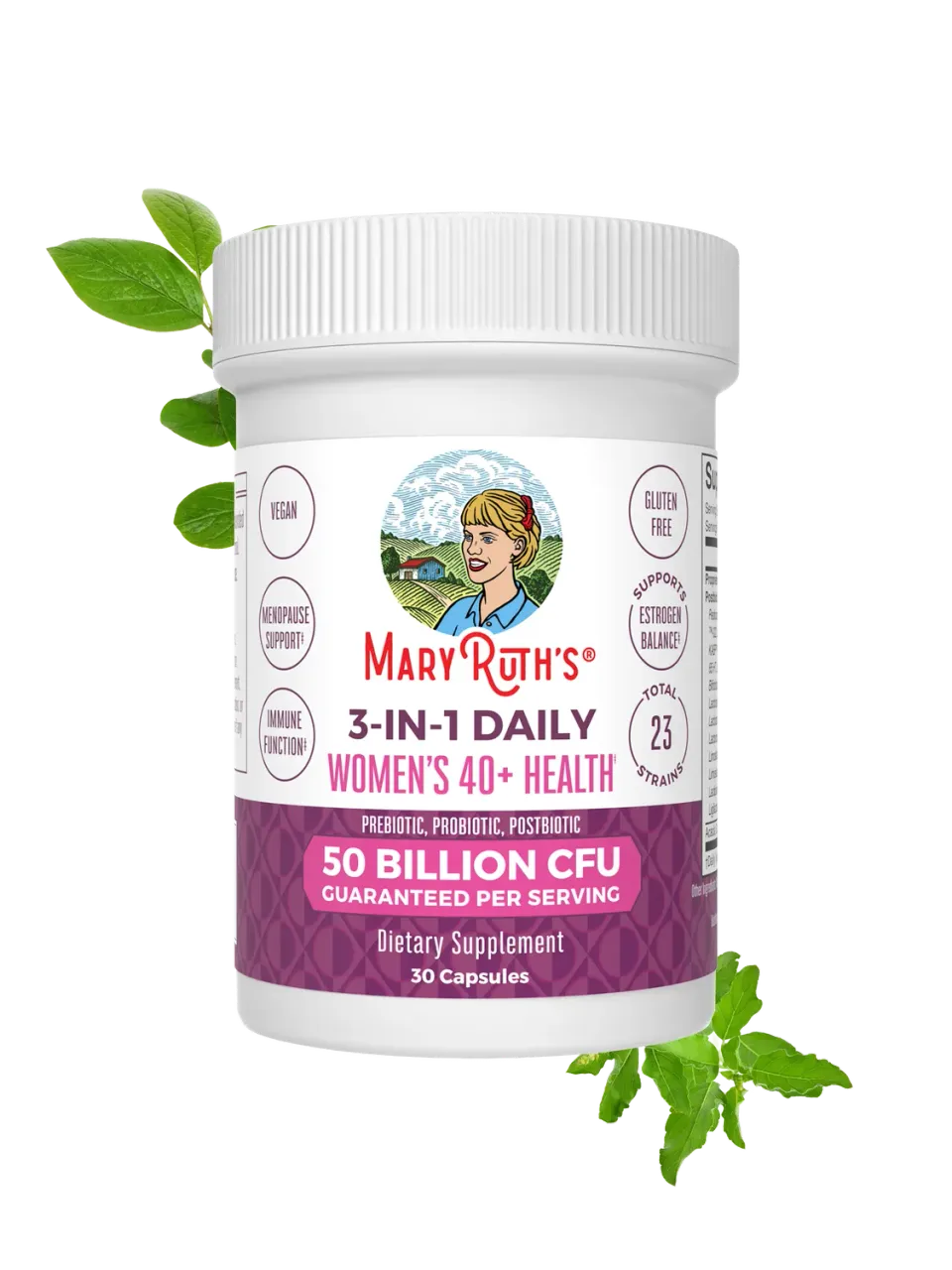 MaryRuth's 3-in-1 Women's 40+ kapsler 1 kapsel daglig probiotika