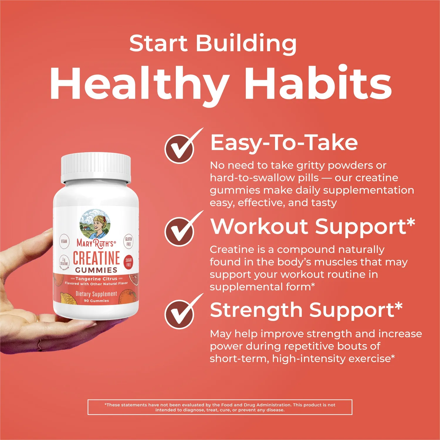 MaryRuth's Creatine Gummies kreatin 3 g tangerin