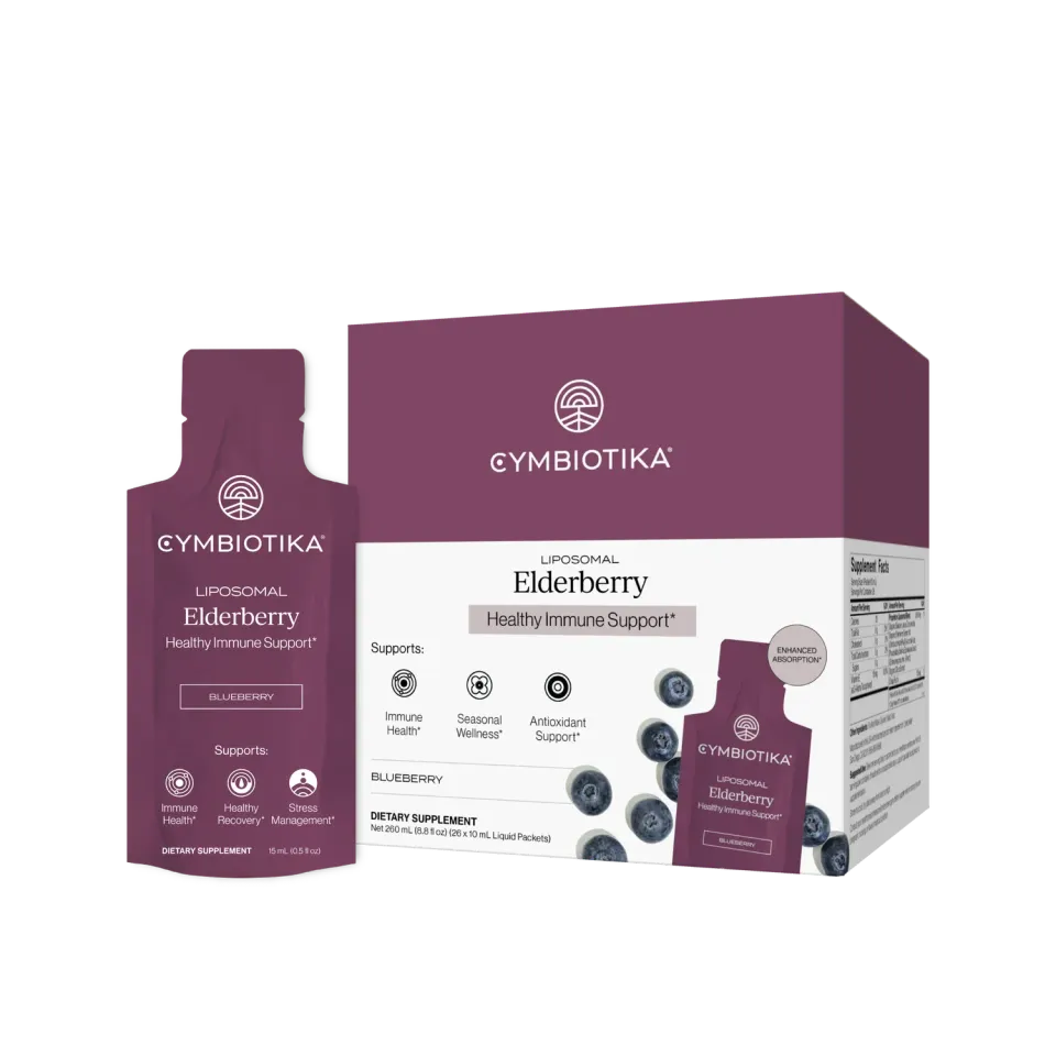 Cymbiotika Liposomal Elderberry kosttilskudd 26 poser immun
