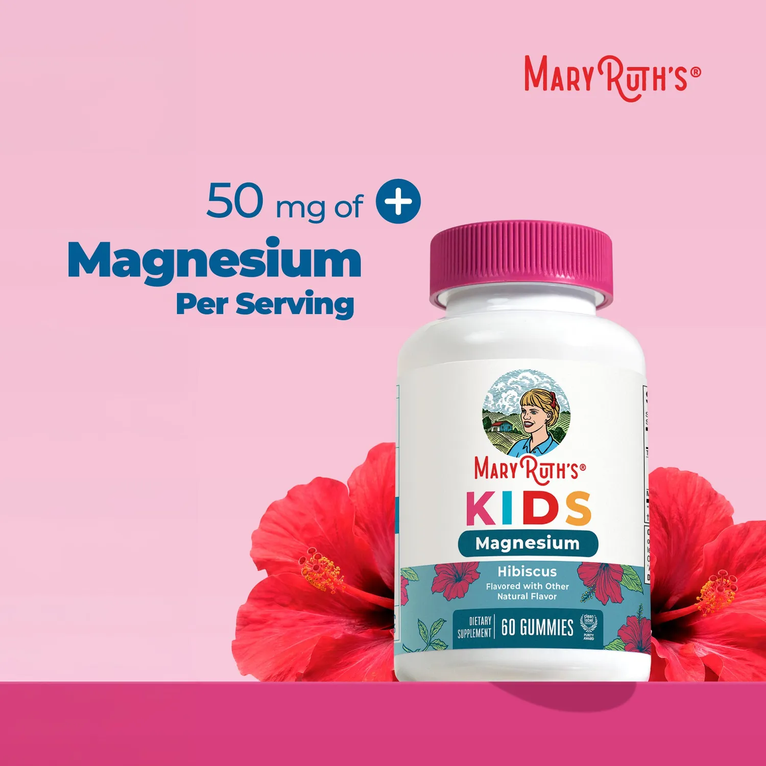 MaryRuth's Kids Magnesium vingummi 50 mg 60 stk