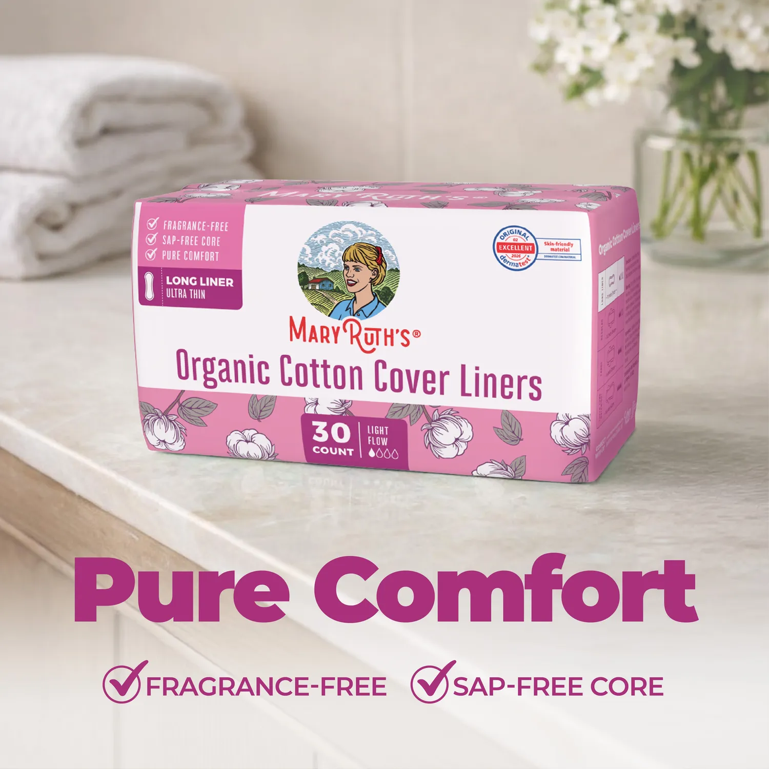 MaryRuth's Organic Cotton Cover truseinnlegg uparfymert